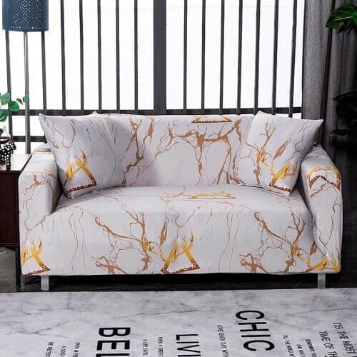 Elastic Marble Pattern Sofa Cover Slipcovers All-inclusive Couch Case For Different Shape Sofa Loveseat L-Style Need 2 Sofa Case