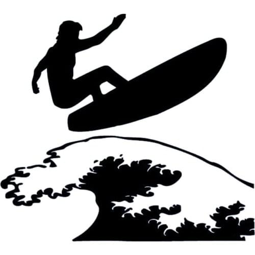 Ersonalized Surfing Flip Up The Waves Car Sticker PVC High-quality Accessories Reflective Sunscreen Waterproof Decal13cm * 15cm