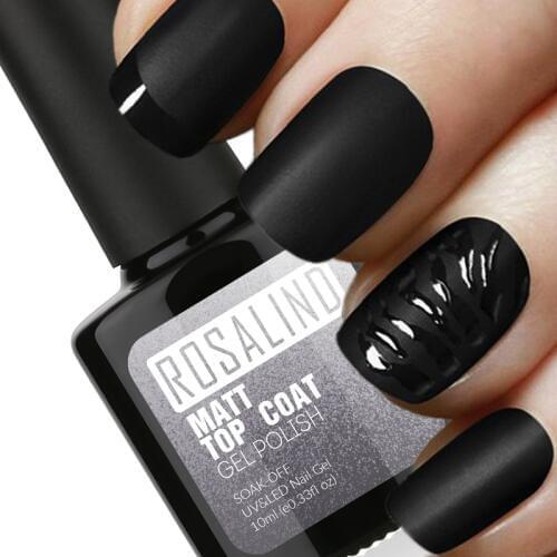 ROSALIND P+Black Bottle 10ML Matt Top Coat Gel Nail Polish Nail Art Nail Gel Polish UV LED Gel Soak-Off Dull Surface Permanent