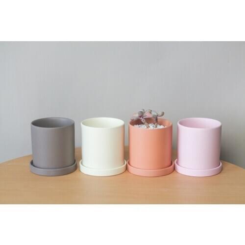 Multicolor Plants Pot Macaron Color High Temperature Ceramics Succulents Flower Pot Home Office Desk Decoration Cute Flower Pot