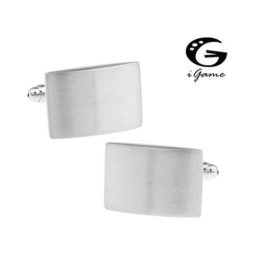IGame Blank Cuff Links Quality Wire-drawing Brass Material Rectangle Engravable Design Free Shipping