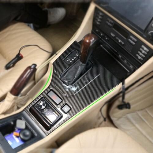 Carbon Style Car Center Control Gear Shift Panel Frame Cover Sticker Trim For BMW 5 Series E39 1998 1999 2000 2001