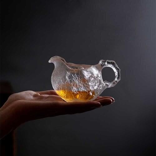 Chinese Style Classical The Fair Teacup With Handle Black Green Kung Fu Tea Maker Cups Matte Glass Mug Elder Boss Birthday Gifts