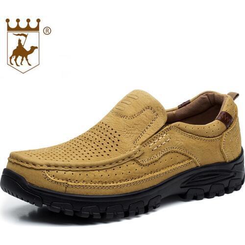 BACKCAMEL Sneakers Hiking Shoes Walking Shoes Men Genuine Leather Rubber Anti-skid Spring and Autumn Comfortable Low Shoes 8607