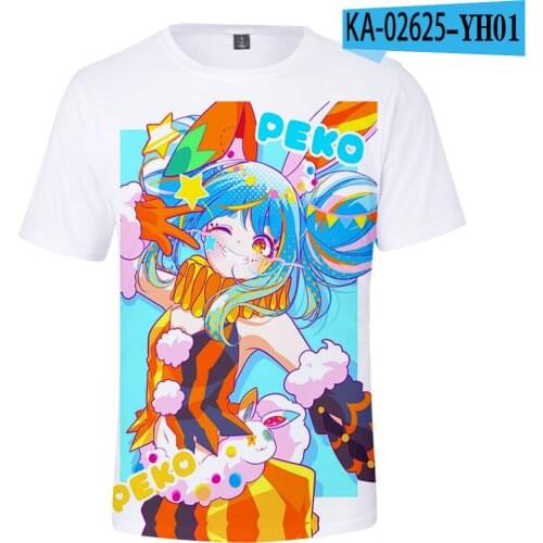 HOLOLIVE Vtuber Usada Pekora 3D summer comfortable T-shirt loose short-sleeved casual all-match neutral T-shirts tops