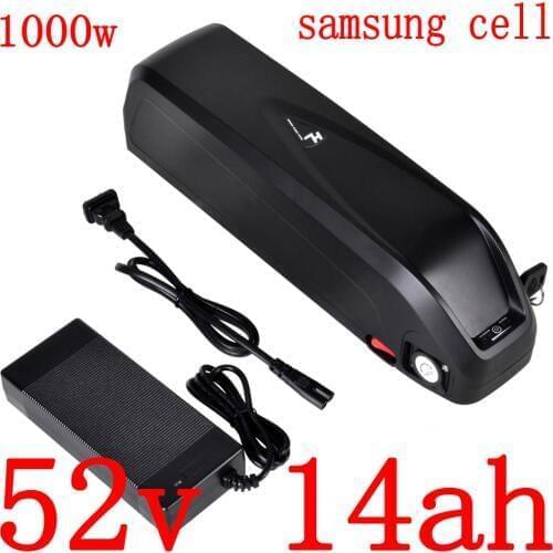 52V 51.8V electric bicycle battery 52V 10ah 14ah 17ah lithium ion battery use samsung cell for 48V 500W 750W 1000W ebike motor