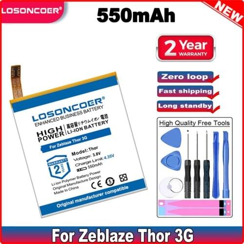 LOSONCOER 550mAh Thor Battery For Zeblaze Thor 3G Smart Watch