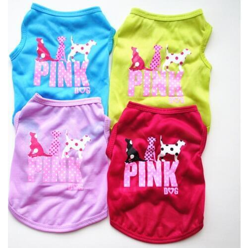 Cute New Printed Summer Pet tshirt Puppy Dog Clothes Pet Cat Vest Cotton T Shirt Pug Apparel Costumes Dog Clothes for Small Dogs