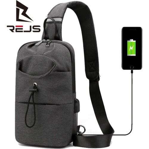 REJS LANGT 2021 Multifunction Crossbody Bags for Men Casual Nylon Shoulder Messenger Bags Male Anti-Theft Waterproof Travel Bag