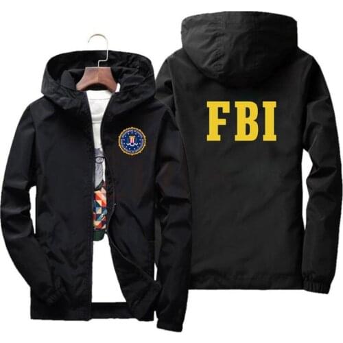 Fashion Zipper Men women Hoodies Jacket FBI Print sport hip hop Casual Zip Up Unisex Long Sleeve hoodie jacket coat top 7XL