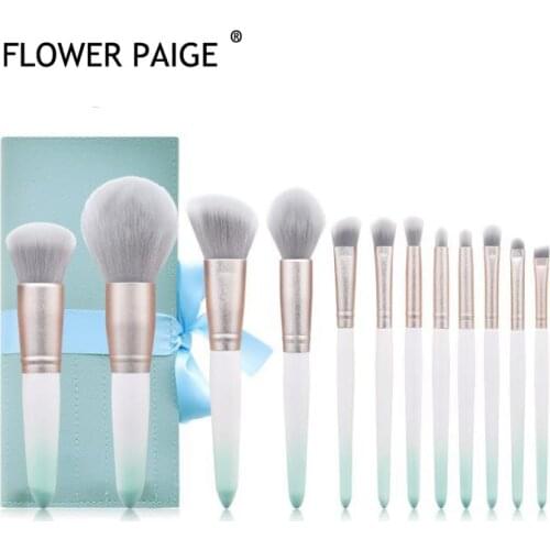 FLOWER PAIGE Makeup Brushes 12 Pcs Pretty Make Up Brush Set Premium Synthetic Foundation Blending Face Powder Eyeshadow Tool