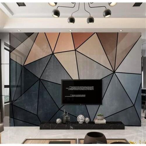 Mural wall papers home decor Custom wallpaperMicro-carved triangle modern minimalist Nordic geometric background wall paper