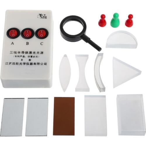 Optical Concave Convex Lens Prism Set Physical Optical Kit Laboratory Equipment