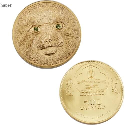 Birthday Gifts Prize Coin Rare Animals 24k Gold Plated Metal Coin Commemorative Coins Set Drill Gold Coins