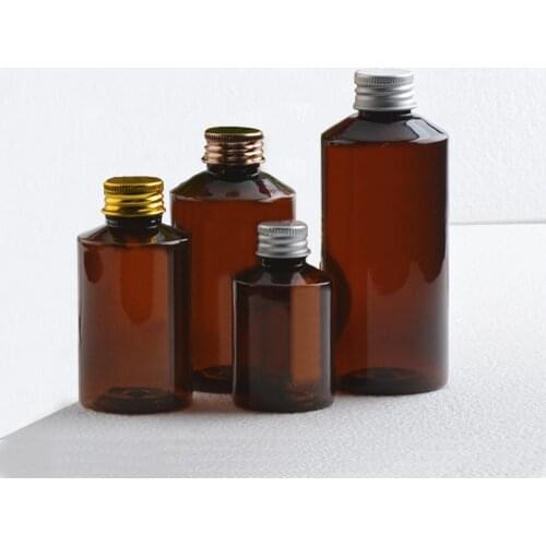 50/100/150/200ml Empty Cosmetic Bottles Aluminum Screw Caps Refillable Liquid Plastic Container For Shampoo Lotion Travel Size