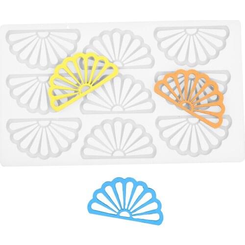 Diy Silicone Chocolate Decorative Mold 9 Fan Fondant Candy Mould Cake Decorating Making Home Kitchen Handmade Baking Tools