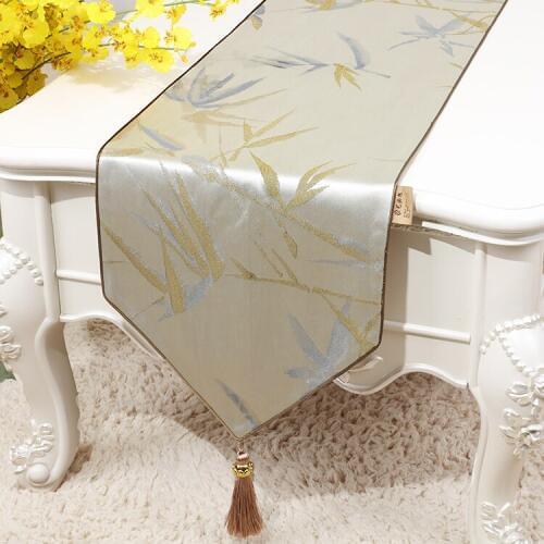 Latest Elegant Jacquard Silk Brocade Table Cloth Runner Chinese Dining Table Pad High Quality Rectangle Vintage Tablecloth