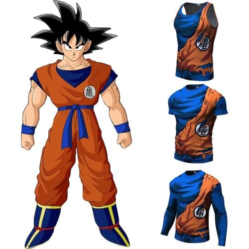 Anime 3D Printed Sport Shirt Men Women Running Shirts Fitness Tights Men Cycling Quick Dry Rashguard Compression Tops