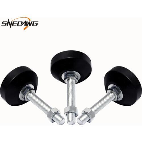 PVC Rubber Foot Cups Furniture Support Legs Thread M24/M30 Base Diameter 80mm Adjustable Mechanical Foot Cup