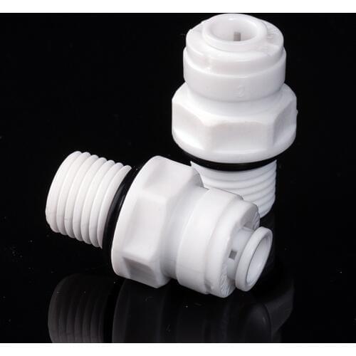 Fit 1/4" 6.35mm OD Tube x 1/4" BSP Male POM Quick Fitting Connector For Aquarium RO Water Filter Reverse Osmosis System