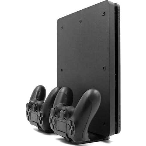 Space Saving LED Indicator USB Vertical Stand Dual Wireless Controller Charger Dock Charging Station for PS 4 Slim Pro Console