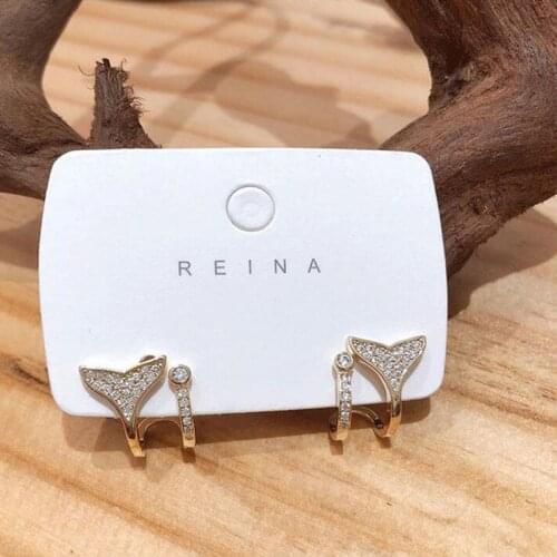 XIYANIKE 2020 New Trendy Rhinestones Fishtail Earrings For Women Temperament Simple Korean Stud Earrings Gold Animal Jewelry