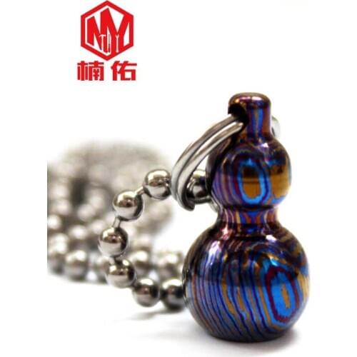 1PCS Car Interior Pendant Keychain Accessories Titanium Horse Leather Gourd Necklace