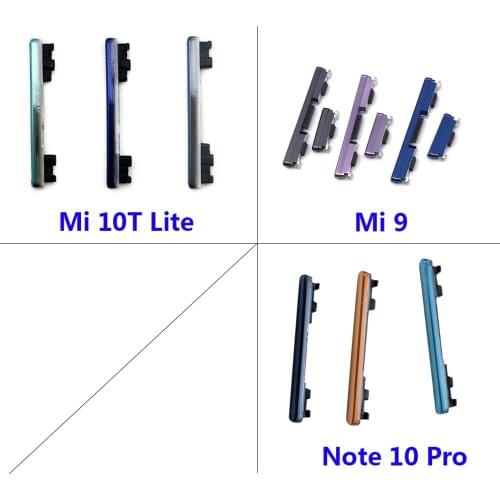 10Pcs Side Power Key +Volume Button For Xiaomi Redmi Note For Xiaomi Redmi Mi 9 Mi9 Mi 10T Lite / Note 10 Pro
