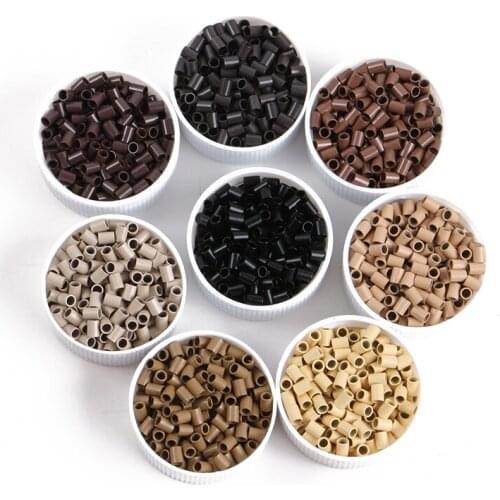 1000pcs/bag) HARMONY 3.0mm x 2.4mm x 4.0mm Flat end copper micro tubes micro rings without flared for I-tip hair