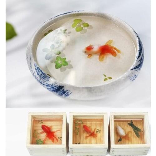 12 Pcs/Set Soft PVC Goldfishes Models Epoxy Filling Material Crystal Ocean Resin 3D Mini Fish Modeling Filler