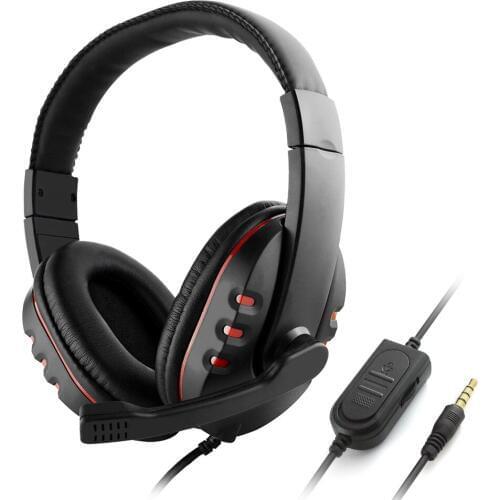 3.5mm Wired Gaming Headphones Over Ear Game Headset Noise Canceling Earphone with Micro Volume Control for PC Laptop