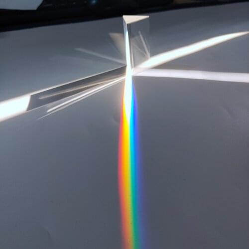 30x30x50mm Triangular Prism BK7 Optical Refracted Light Spectrum Rainbow Prisms Glass Physics Teaching Children Students Present
