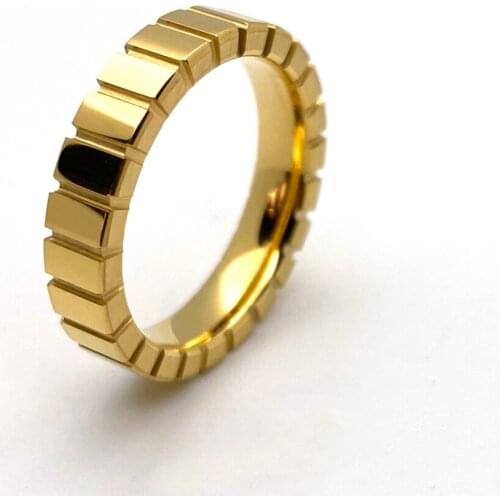 4.5mm Gold Plated Tungsten Carbide Rings for Girls High Polish Faceted Mens Wedding Ring Finger Jewelry for Women 2020