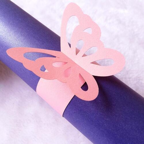 50pcs/bag Butterfly Napkin Ring Personalized Napkin Buckle Towel Button Wedding Hotel Decoration Supplies