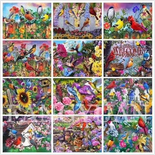 5D Diy Diamond Painting Bird Flowers Diamond Embroidery Animal Handmade Gift Cross Stitch Home Decoration Wall Art Pictures