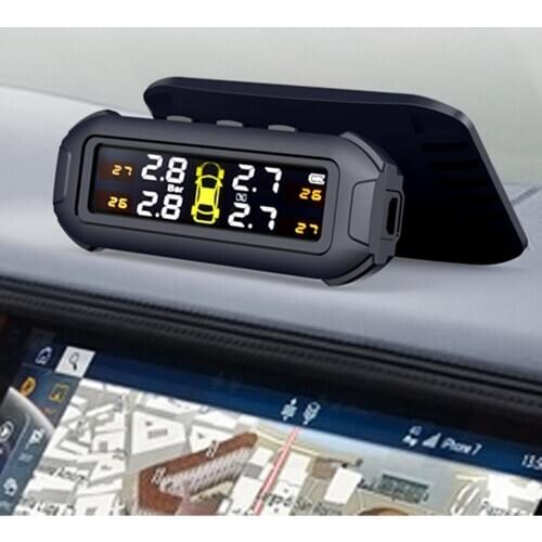 Car TPMS Solar Charging Tire Pressure Monitoring System Waterproof Monitor Type Pressure Sensors TMPS Sensor
