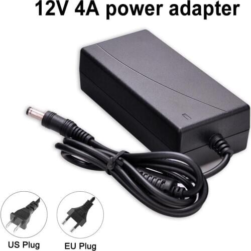US/EU Plug 12V/4A 48W Power Supply Charger Adapter for LCD Monitor Table Lamp