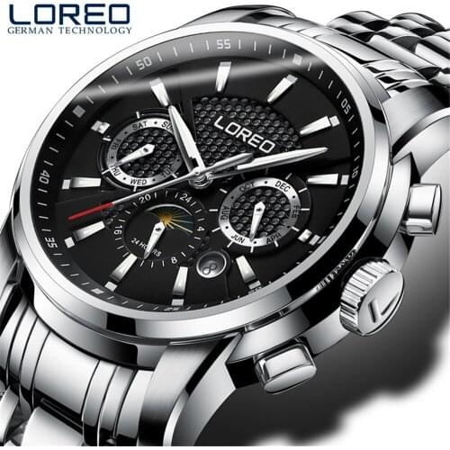 2021 New Automatic Watch Men Top Brand Luxury Mens Mechanical Watches Fashion Business Waterproof Watches Authentic LOREO 6109