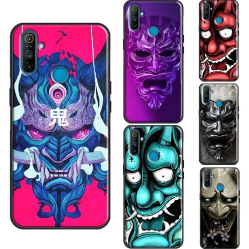 Japanese Oni Hannya Demon Mask For Realme 8 Pro Q3 6 7 Pro C3 C11 C21 GT Neo Phone Case For OnePlus 9 Pro 7 8 7T 8T Nord