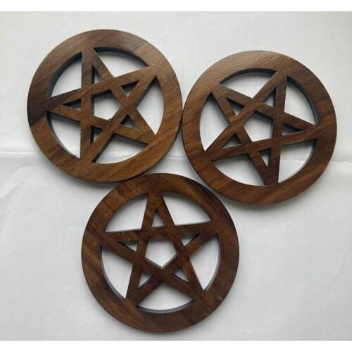 Wood pentagram altar props Ritual Divination Wicca witchcraft supplies for altar table Decorations NJ70614