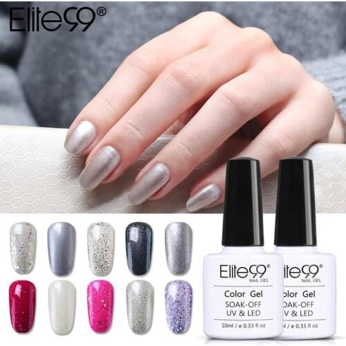 Elite99 10ml Glitter Pearl Nail Gel Polish Soak Off UV Gel Varnish Semi Permanent UV Varnish Gel polish For Nail Art Manicure