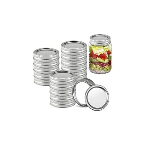 48pcs/24kitts 86mm Canning Lids+Bands Regular/Wide Mouth for Mason Jar Split-Type Design Leak Proof Storage Can Cover Seal Ring