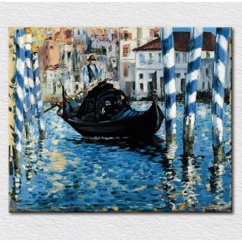 Canvas Print painting from impression oil painting manet grand canal, a Painter in Paris, France ,fine gift free shipping