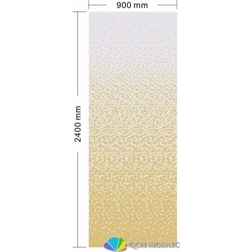 Ceramic mosaic tile for house decoration wall tile yellow color gradual changes pattern 900xH2400mm