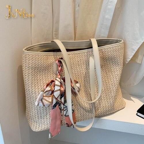 Summer Women Beach Bag Straw Bags Women 2021 New Fashion Large Capacity Shoulder Bags Versatile Portable Straw Casual Tote