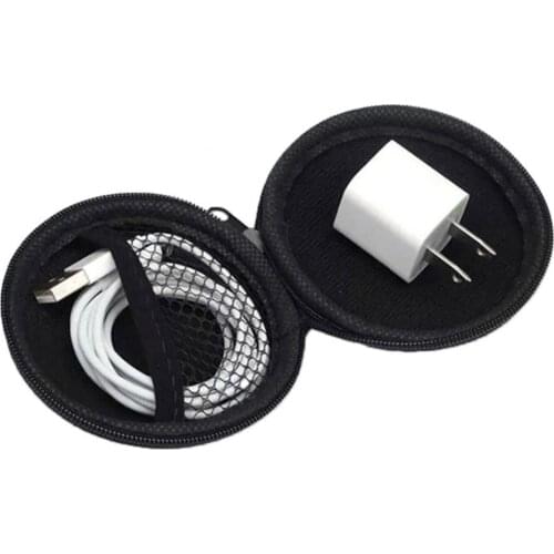 Multifunctional Shockproof Round Zipper Storage Bag Earphones Organizer Pouch For Earphone Headphone Accessories Earbuds