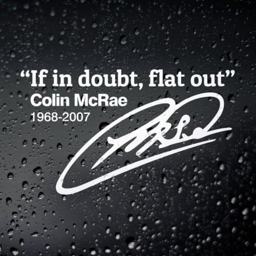 Black/Sliver If In Doubt Flat Out Colin McCrae Sticker Fashionable Rear Windshield Car Styling Decor Glass Creativity Decal S530