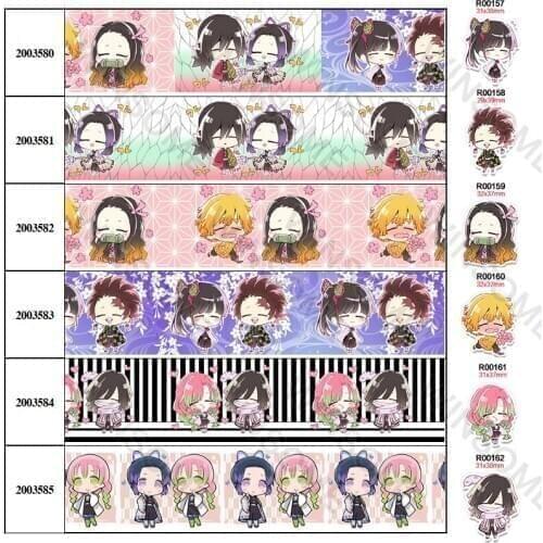New 10yards Japanese cartoon character printed grosgrain ribbon,planar resins 30 pcs