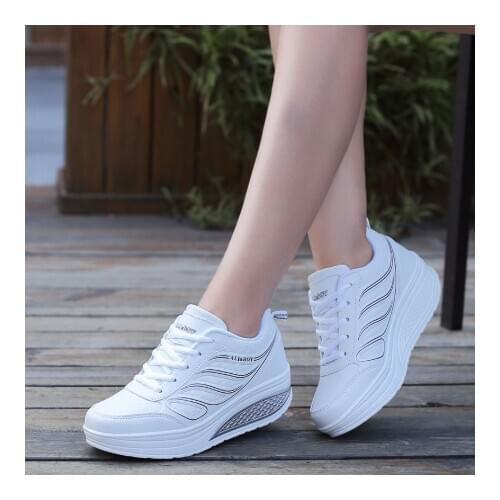 2020 New white platform sneakers loafers for women platform sneakers for women wedge shoes for women