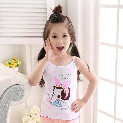 New Cotton Girls T Shirt Summer T-shirt For Children Clothes Underwear Cartoon Girls Top Kids Vest Boys Undershirt Toddler Vest